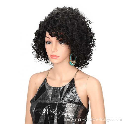 MAGIC Short Curly Wigs 10 Inch For Black Women Synthetic wholesale None Lace Wigs Ombre Curly Synthetic Wig Heat Resistant Hair